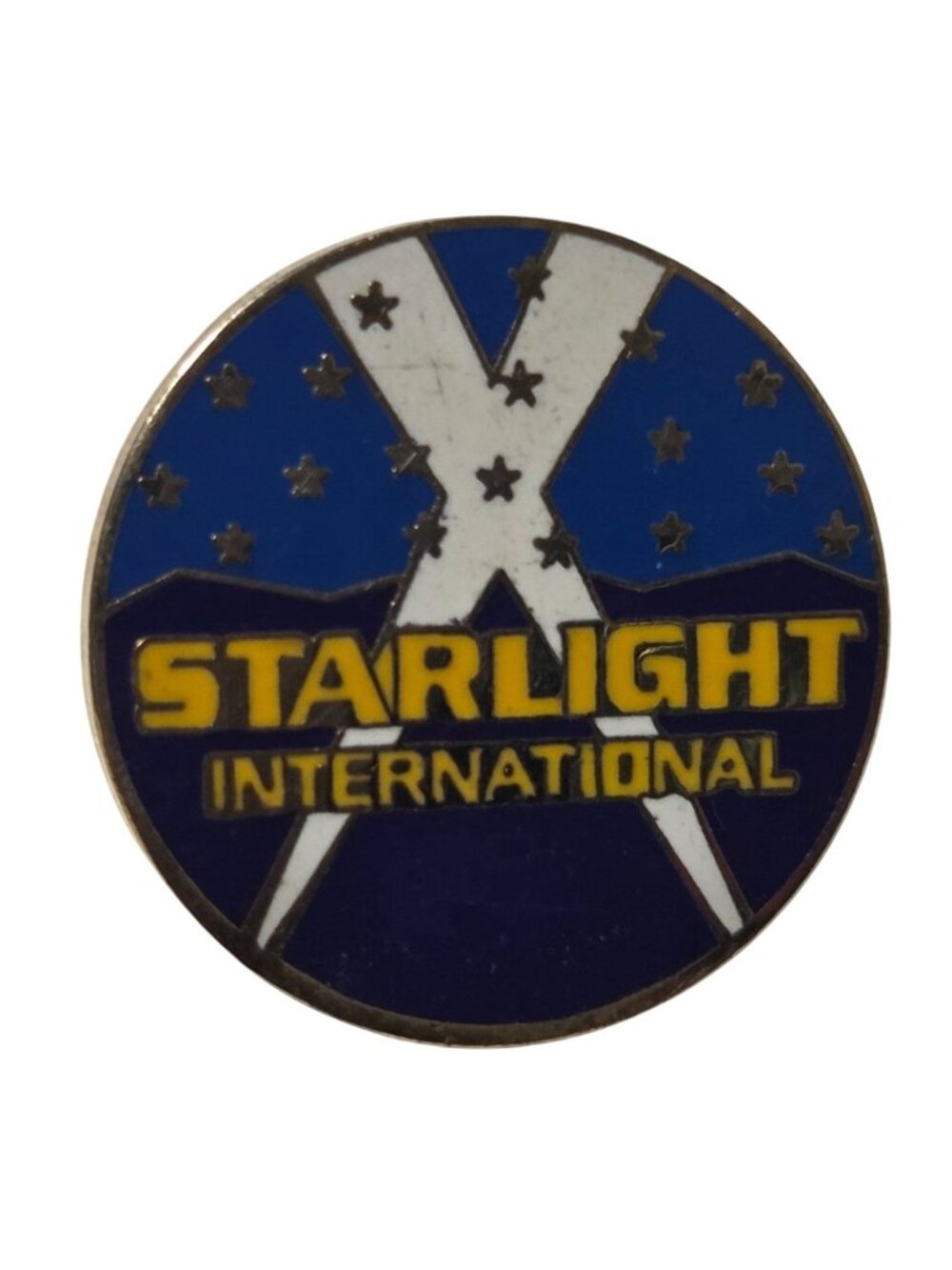 Starlight International Lapel Pin Blue Gold Wellness Advertising Collectible